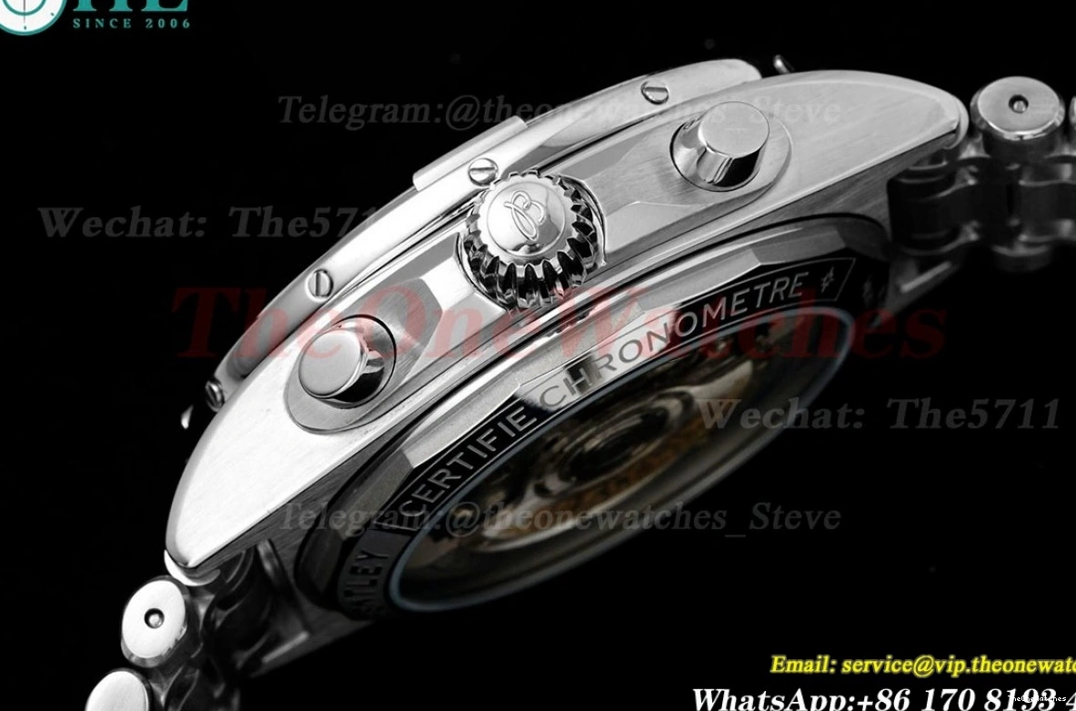 SS Stk 42MM SS Chronomat A7750 TF Green B01 0129